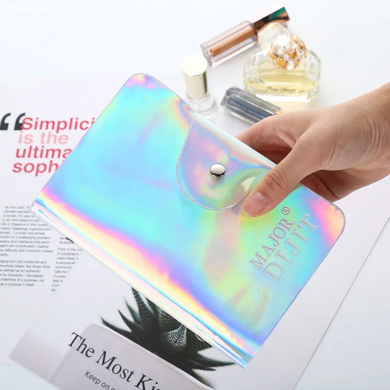 

9.5*14.5cm Stamping Plates Organizer Storage Case Laser Silver Nail Art Plates Empty Purse Manicure Useful Tool New Design Gift