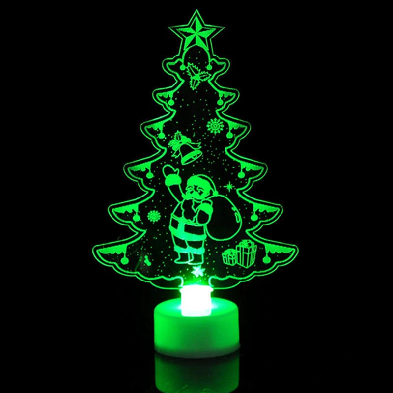 

Christmas Changing Color Night Light Acrylic Xmas Tree Santa LED Lamp Home Party Decor Car Accessories Car Styling