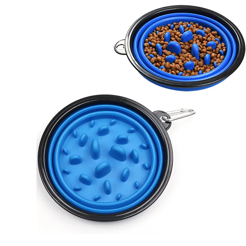 350ml Portable Collapsible Dog Bowl Slow Feeder Foldable font b Pet b font Bowl For Small