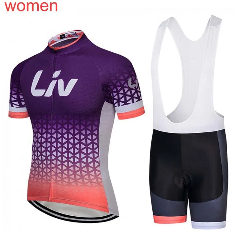 Liv летние женские велосипедные Короткие рукава Джерси нагрудник шорты наборы велосипедная спортивная одежда велосипедная Одежда дышащая быстросохнущая 1103L