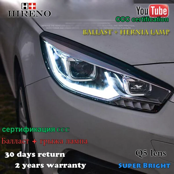 Hireno налобный фонарь для 2015 2016 2017 Chevrolet Cruze в сборе светодиодный DRL ангельские линзы