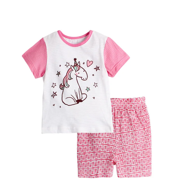 

Baby Unicorn Pajamas Children for Girls Pyjamas Boys Sleepwear Kids Cartoon Pajamas Frog Lion Cat Dinosaur Pijamas Tops+shorts