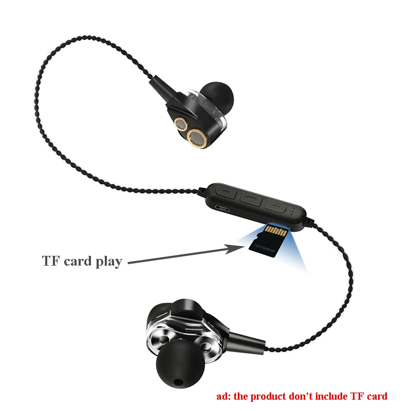 Наушники без границ с двойным динамическим Bluetooth двойной стереозвук громкая