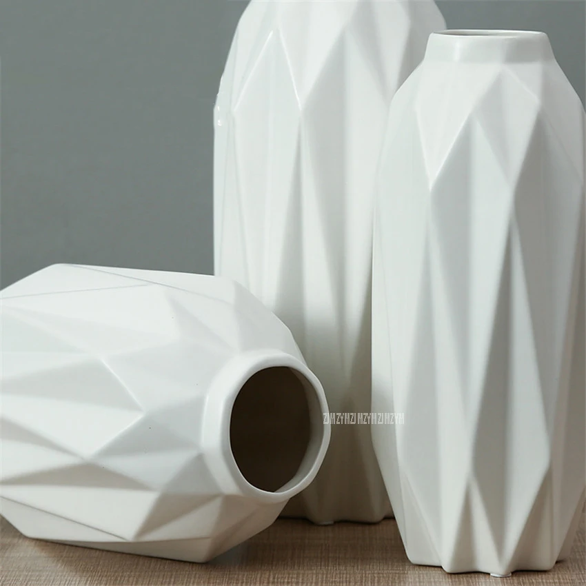 Минималистичные креативные простые белые вазы сушеные цветы керамическая ваза для свадебного подарка китайский фарфор домашнего интерьера