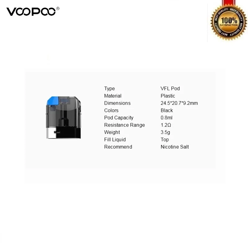 Оригинальный картридж Voopoo VFL сменный 0 8 мл керамическая катушка 1 2 Ом для