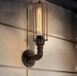 Лофт Стиль гладить Книги по искусству водопровод лампа Эдисона бра Ретро Настенные светильники для дома Винтаж Промышленное освещение