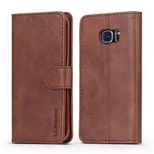 Роскошный кожаный флип-чехол в стиле ретро для samsung Galaxy S6 S7 Edge S8 S9 Plus A8 Plus чехол-кошелек с отделением для карт чехол Fundas