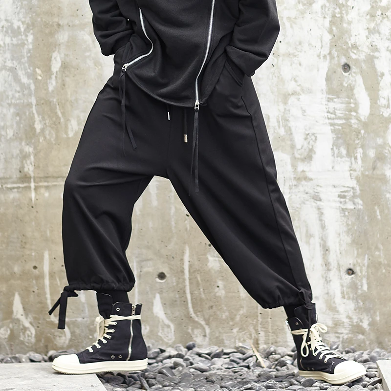 Männer Neue Streetwear Japan Stil Casual Hose Mode Lose Breite Bein Hosen Männlichen Punk Hip Hop Harem Hosen