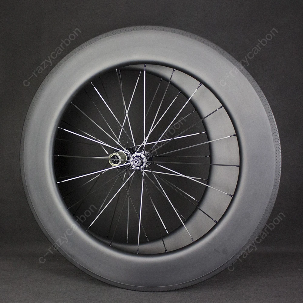 Sale Free Shipping 2019 Carbon Road Wheels TT Bike 90mm Depth Aerodynamic Wheels with Flat Spokes 1