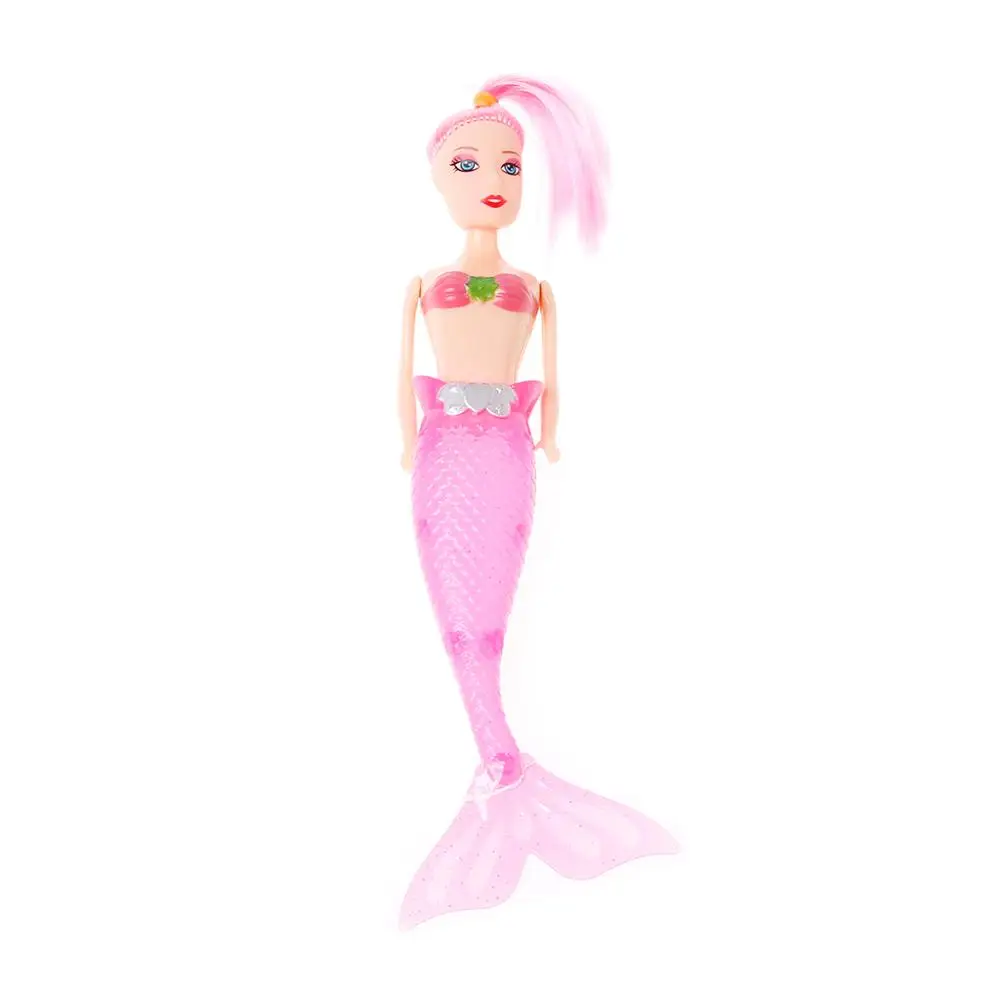 HBB ручной работы хвост русалки Платье Игрушка Водонепроницаемый светодиодный куклы для девочек детские подарки - Color: Pink