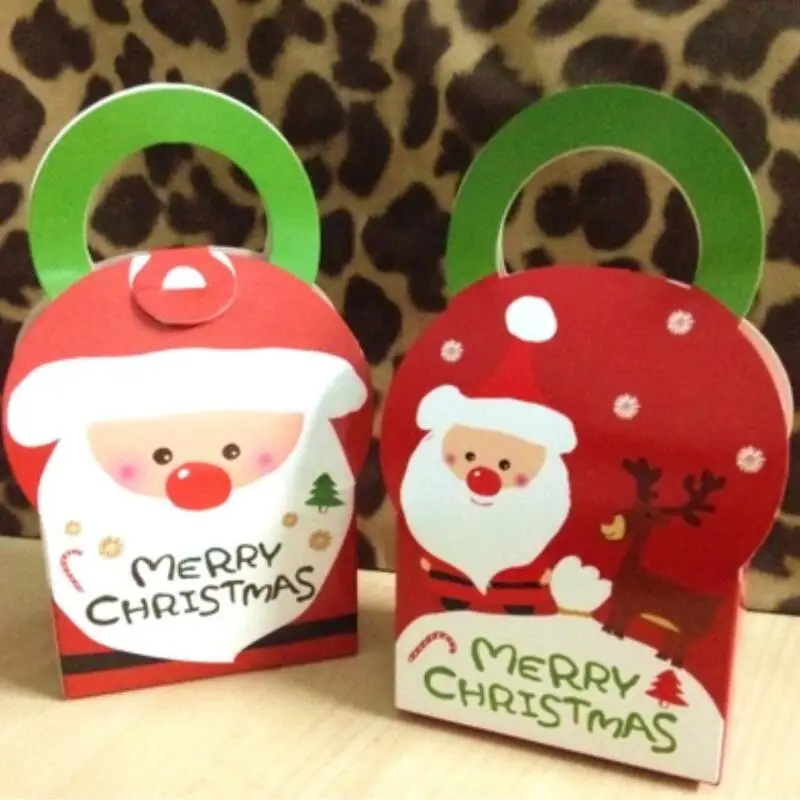 

30pcs/lot Cute Cartoon Paper Box Christmas Gift Candy Boxes Party Favors DIY Cookie Candy Package Box 9*6*13cm