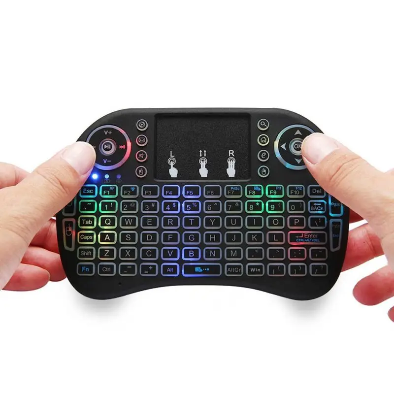 

7 color backlit i8 Mini Wireless Keyboard 2.4ghz English 3 colour Air Mouse for Computer Smart TV Web player X-BOX