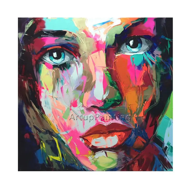 

Francoise Nielly canvas painting caudros decoracion wall Art pictures for living room Palette knife portrait Face Oil painting17