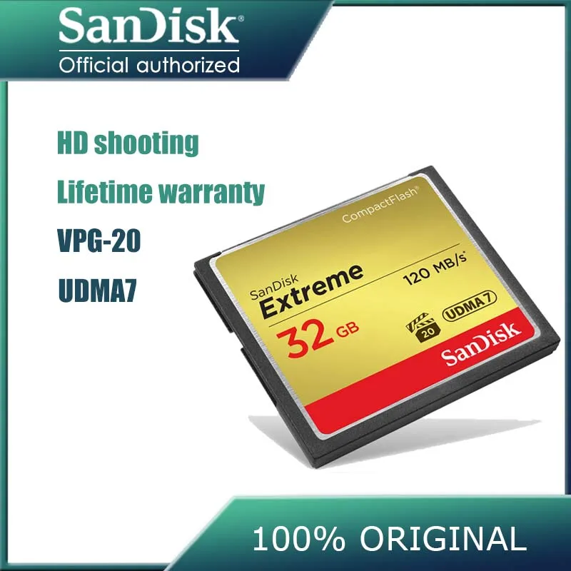 Высокоскоростная Компактная флэш Карта SanDisk extreme/PRO 16 ГБ 32 64 128 CF карта памяти для