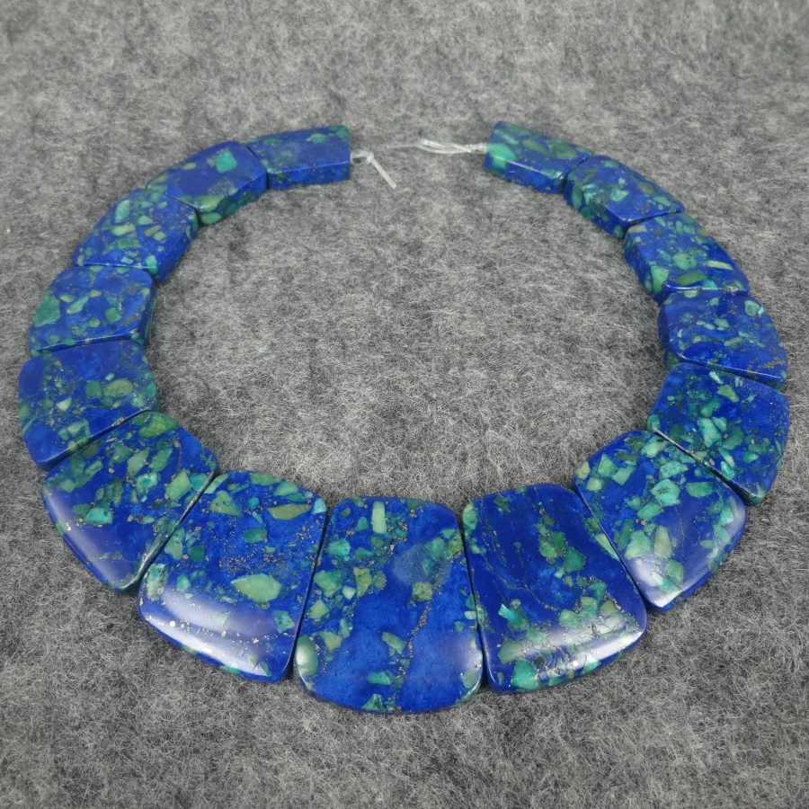 

15pcs New Arrival Imperial Stone Slice Beads, Top Drilled Slab Shape Gems Stone Beaded Accessories Jewelry Making, 17-35mm