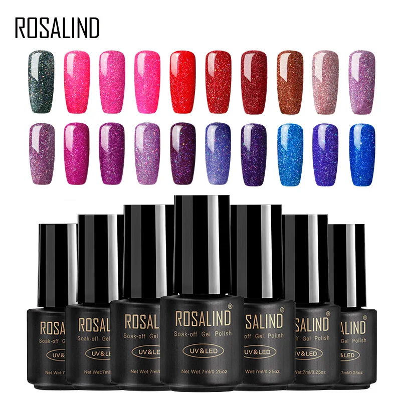 

ROSALIND 7ML Nails Polish Rainbow Shimmer R01-29 Nail Art UV LED Manicure Nail Gel Polish Semi Permanent Soak Off gel lacquer