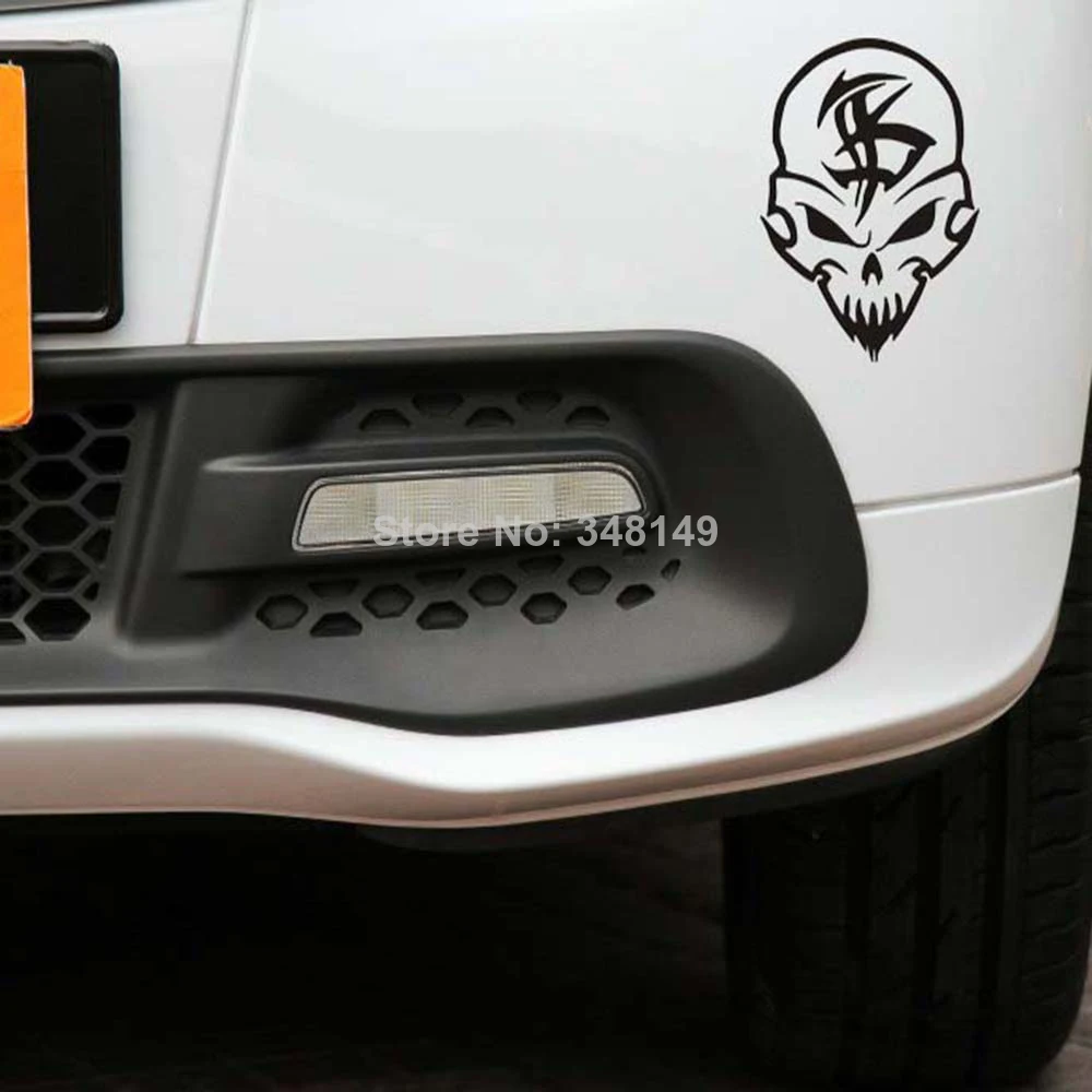 

Aliauto Car-styling Funny Skull Car Sticker And Decal Ghost Rider Firmament Accessories For Toyota Ford Focus Volkswagen Peugeot