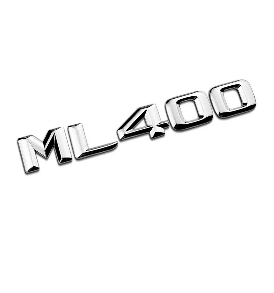 

Chrome Shiny Silver " ML 400 " Car Trunk Rear Letters Word Badge Emblem Letter Decal Sticker for Mercedes Benz ML Class ML400