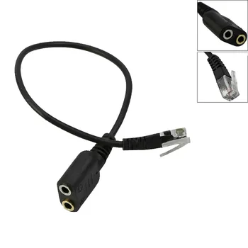 

Electop New 1PC 25cm Dual 3.5mm Audio Jack Female to Male RJ9 Plug Adapter Convertor Cable PC Computer Headset Telephone 0508