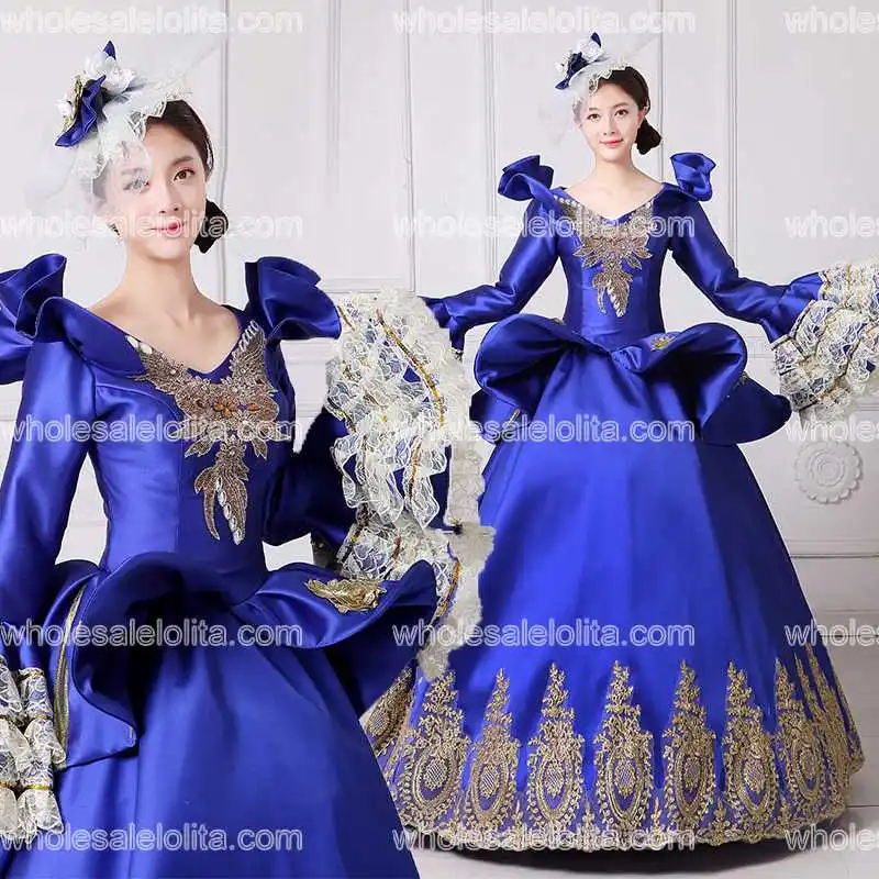 2017 Royal Вышивка вампира Queen маскарад бальное платье Мария-Антуанетта Southern Belle Платье театральные Костюмы