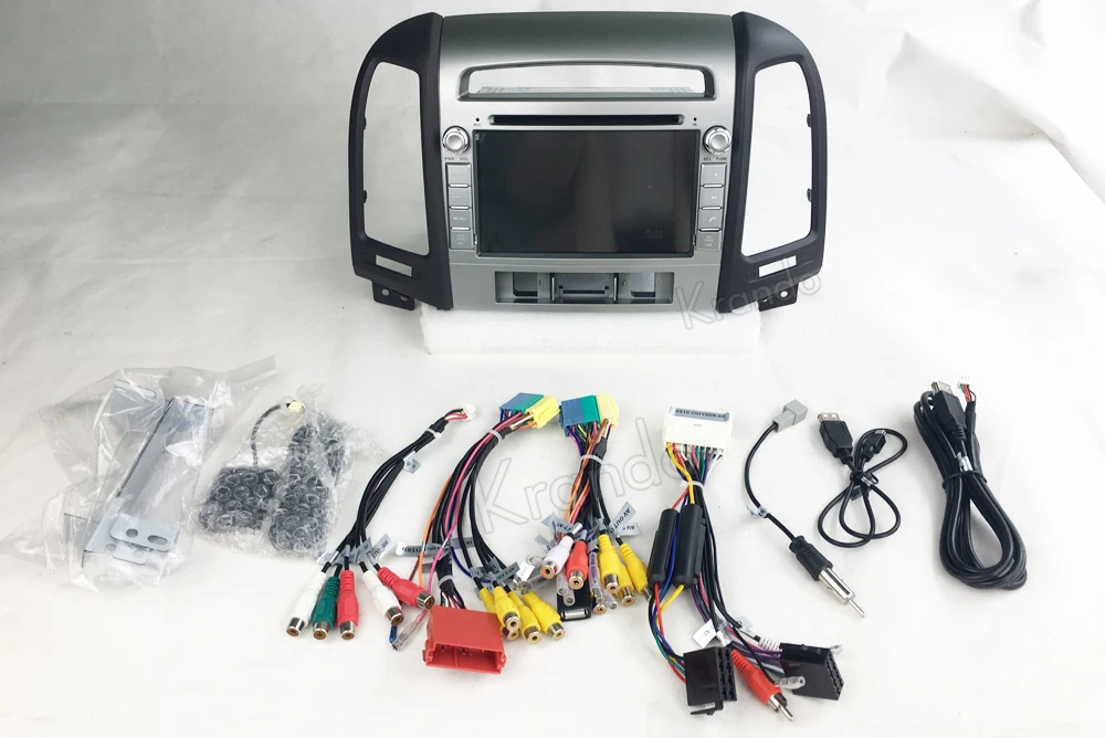 Best Krando Android 9.0 car radio gps 2 din car dvd player for hyundai santa fe 2006-2012 3 Hole car multimedia navigation system 15