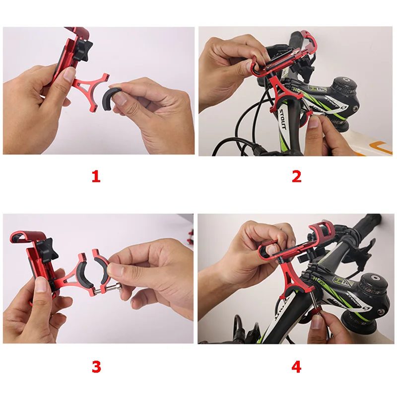 Bicycle Phone Holder Aluminum Alloy 3.5-6.5inch Cell Phone Motorcycle Clip Universal Handlebar Stand Mount GPS Bracket PA0123 (1)