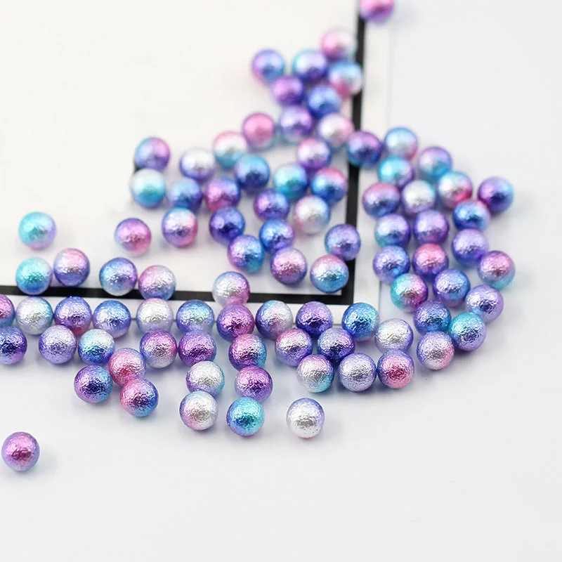 

New Mix Rainbow Color Round Imitation Pearl Beads No Hole Loose Beads DIY Craft Making for Women NE