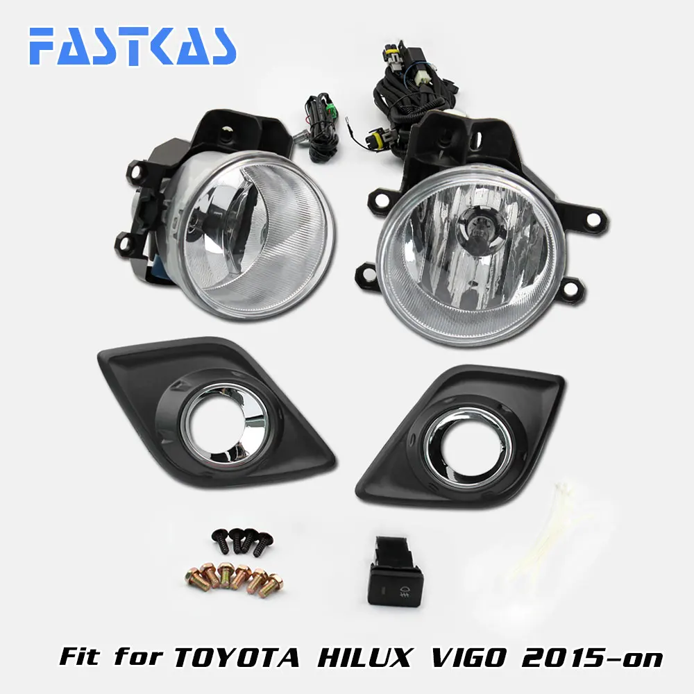 

12v Car Fog Light Assembly for Toyota Hilux Vigo 2015-on Front Left and Right set Fog Light Lamp with Harness Relay