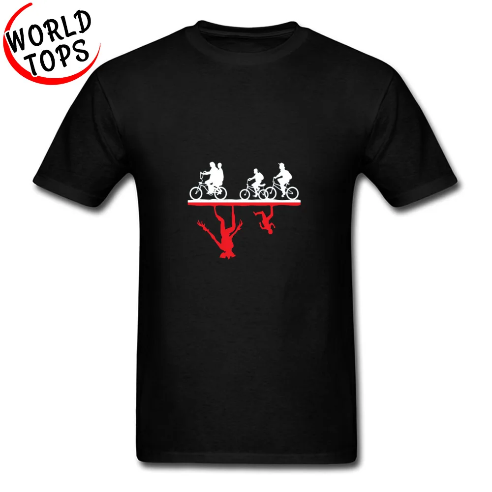 

Fornight Stranger Things Demogorgon T-Shirts Biker 11 Eleven Dustin Montauk Park Cycle Men Tshirt Simple Style Strange Things
