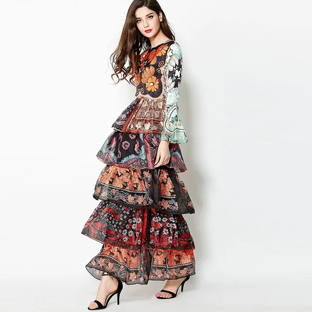 Long Ruffle Dress