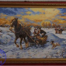 Высокое качество Популярные Счетный Набор для вышивания крестиком Снежный Экипаж туристические wagon зима