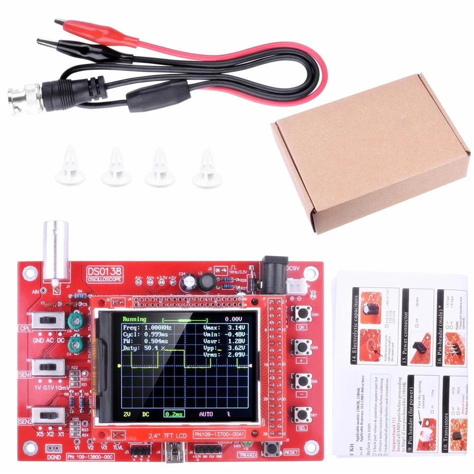 DSO138 2," TFT карманный размер цифровой осциллограф комплект diy части ручной акриловый DIY чехол оболочка для DSO138