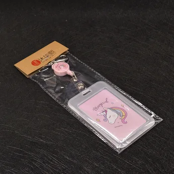 

Cute Unicorn Students Bus Card Cover Catoon Stretchable Line Nurse Id Card Holder Pvc Transparent Namecard Holder