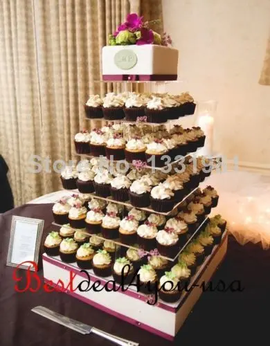 Details About 7 Tier Crystal Clear Strong Acrylic Square Wedding