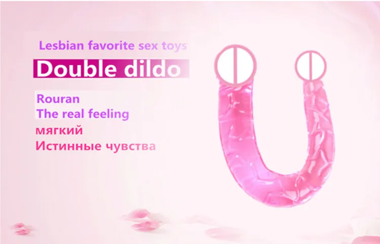 3 Colors Flexible Double Dildo Long Penis Dual Penis Each Top Different Sizes Penetration Dildos Lesbian Sex Products 1