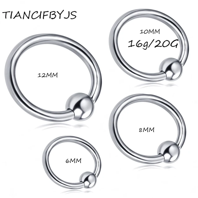 tiancifbyjs captive nose ring 100pcs lot mix 5 size stainless steel body jewelry size