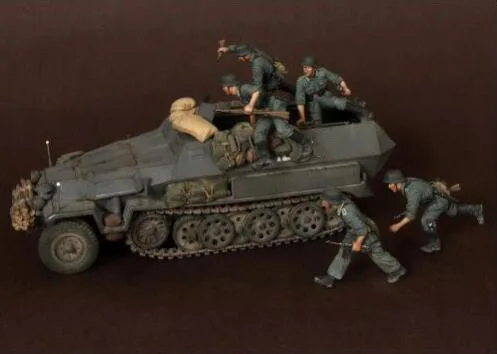 Масштаб 1/35 фигурка из смолы строительный комплект солдаты в атаке 5 фигурок (без