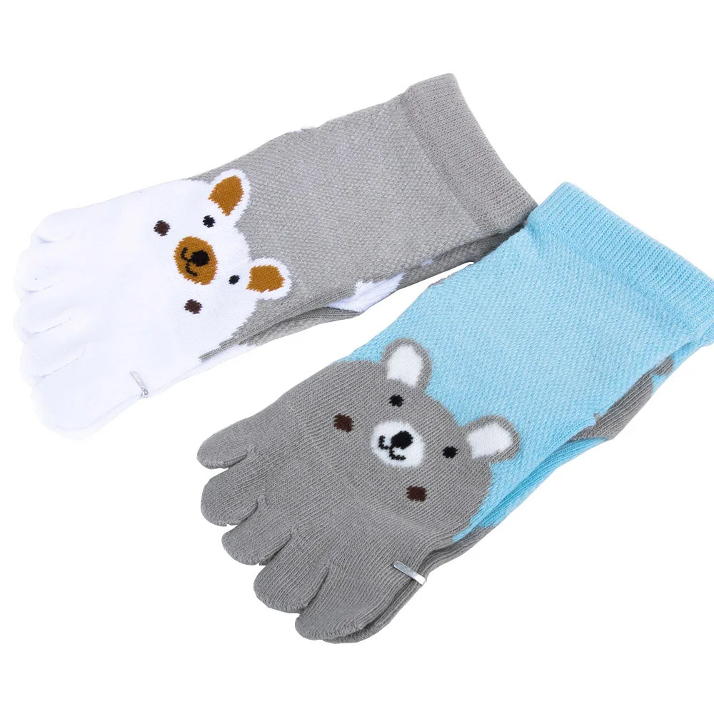 1 Pair fashion Cartoon Bear Sock Children Five Fingers Socks Super Cute