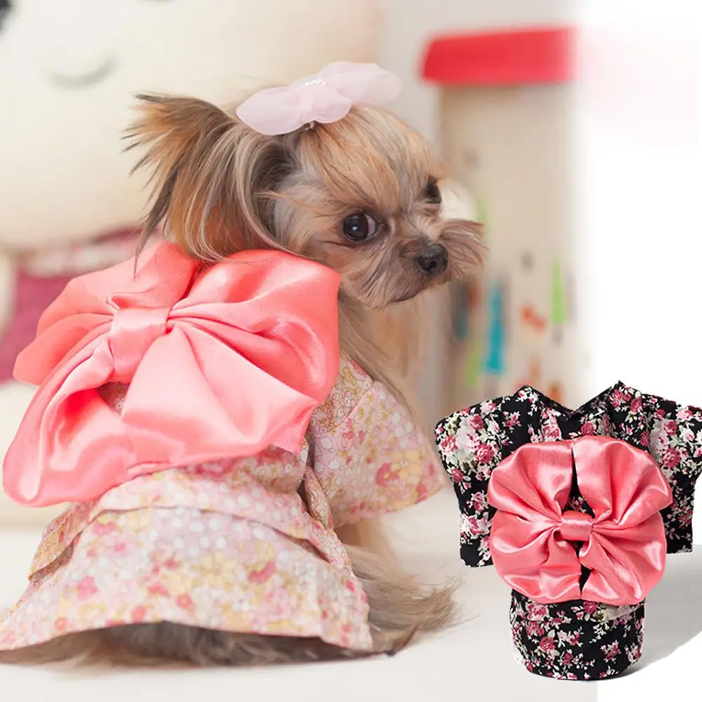 

TPFOCUS Luxury Pet Dog Costume Dog Dress Clothes Floral Printing Kimono Coat for Pet Cat Dogs Outdoor Wear kimono shape Pet coat