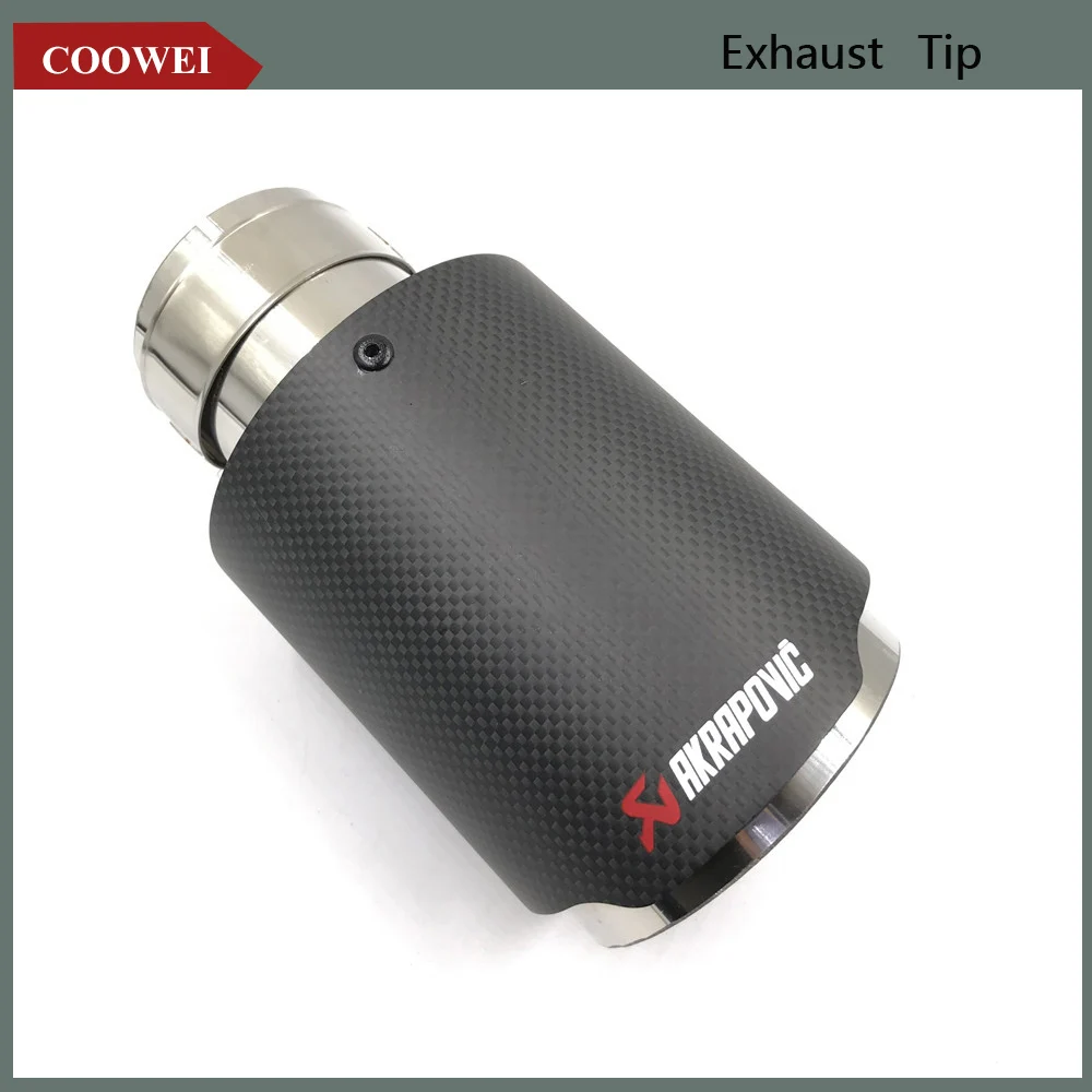 

1PCS Exquisite style Inlet (57mm) Outlet (89mm) Akrapovic Carbon Fiber Exhaust End Tips Exhaust pipe For BMW Audi VW Accessories