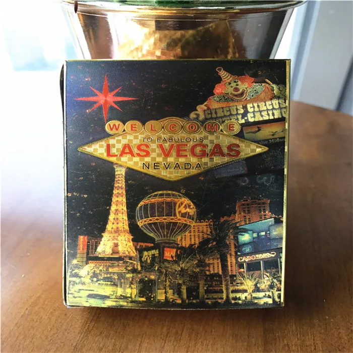 LAS Vegas Nevada Back Printed Gold Plated Playing Cards With