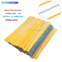 100pcs 1/4W 0.25W 0~10M Ohm 1% Metal Film Resistor 100R 220R 1K 1.5K 2.2K 4.7K 10K 22K 47K 100K 100 220 220 ohm 1M Resistance 100pcs 1/4W 0.25W 0~10M Ohm 1% Metal Film Resistor 100R 220R 1K 1.5K 2.2K 4.7K 10K 22K 47K 100K 100 220 220 ohm 1M Resistance