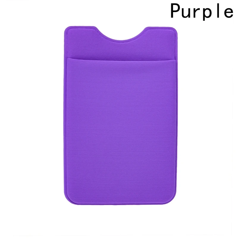 1 шт. лайкровый кошелек для мобильного телефона, клейкий держатель для карт, стикер, чехол, портативный карман для телефона для iphone, для xiaomi - Цвет: Фиолетовый