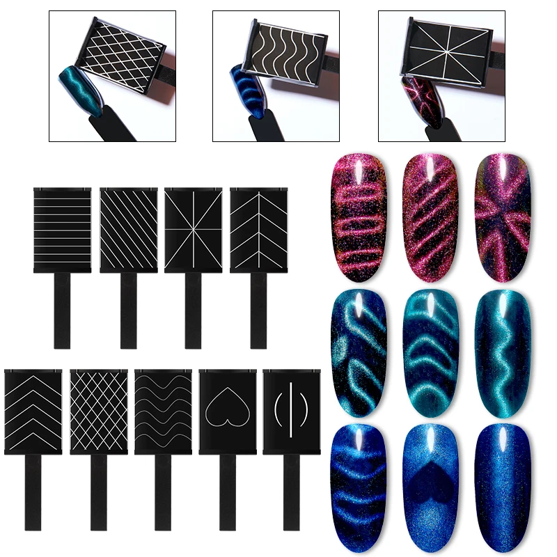 

RBAN NAIL Cat Eye Magnet Stick Mixes Shape Magic Effect Magnetic Sticks Manicure Tools Nail Art Tool for Cat Eye Nail Gel Pen