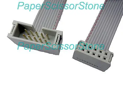 2.54mm Pitch 10 Pin Wire IDC Flat Ribbon Extension (Male - Female) Cable 12 Inch afbeelding