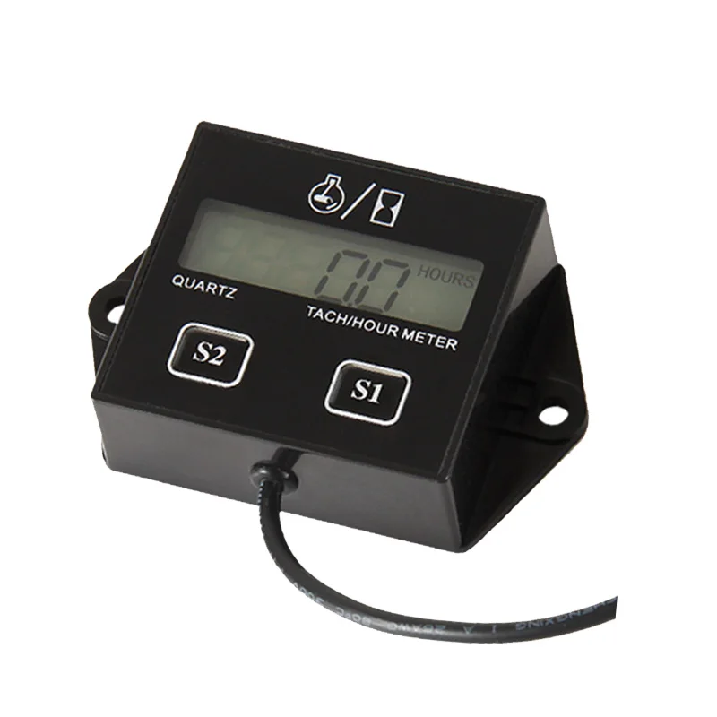 Digital Resettable Petrol Engine Hour Meter Tachometer For Gas Engine