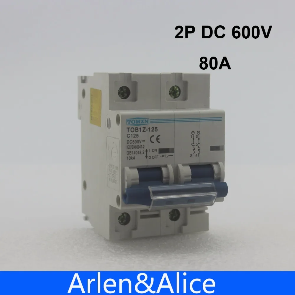 все цены на 2P 80A DC 600V Circuit breaker FOR PV System C curve MCB онлайн