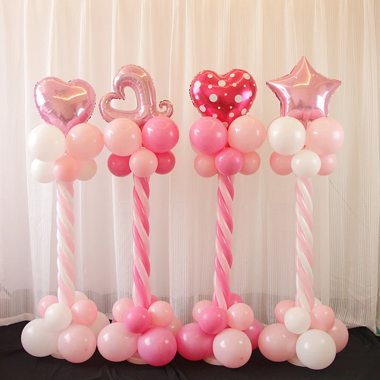 2 Set 150cm Balloon column base /stick /plastic poles +15 clips Balloon
