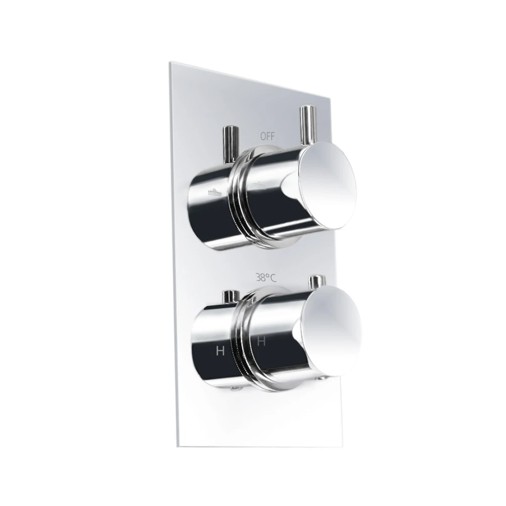  doccia 12 Inch Luxury Solid Brass Concealed Thermostatic Bathroom Rain Shower Faucet Set-Free Shipp