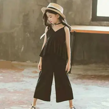 

2020 Kids Baby Girls Clothes Set Summer Sleeveless Camisole Tops Sleeveless T-shirts + Pants 2pcs Casual Children Clothing Sets